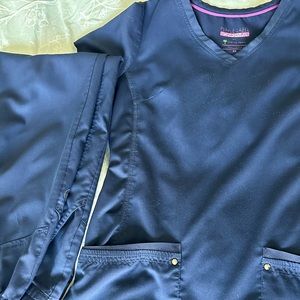 Healing Hands Purple Label Navy Blue Scrub Set